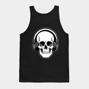 The Musical Skull with Headphones Tank Top